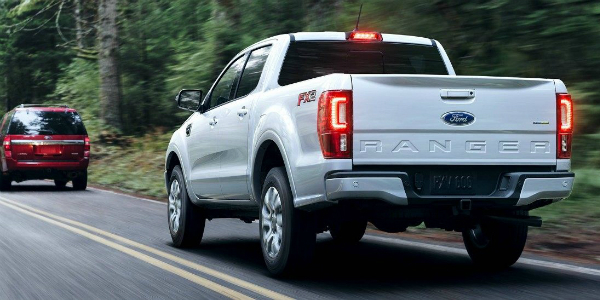 2019 Ford Ranger with Adaptive Cruise Control Following Another Vehicle